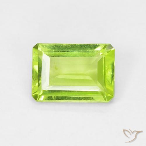 0.99ct طبيعي أخضر مصفر زبرجد, قص الزمرد, قليلا جدا