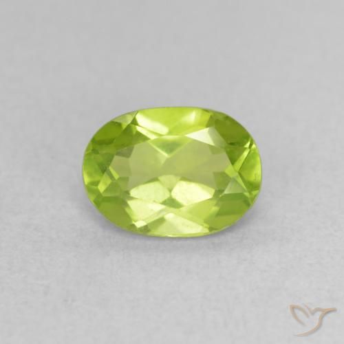 0.97ct طبيعي أخضر مصفر حيوى زبرجد, بيضوي, VVS-VS