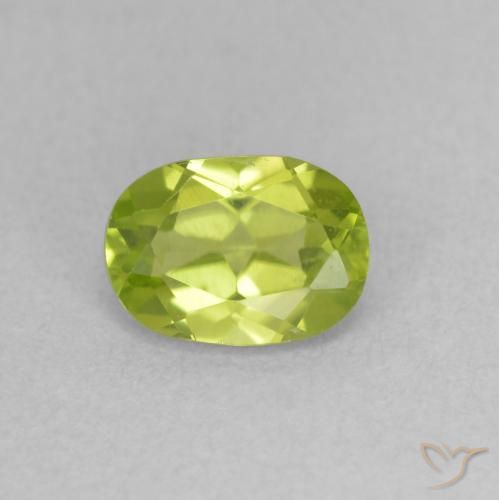 0.94ct طبيعي أخضر مصفر حيوى زبرجد, بيضوي, VVS-VS