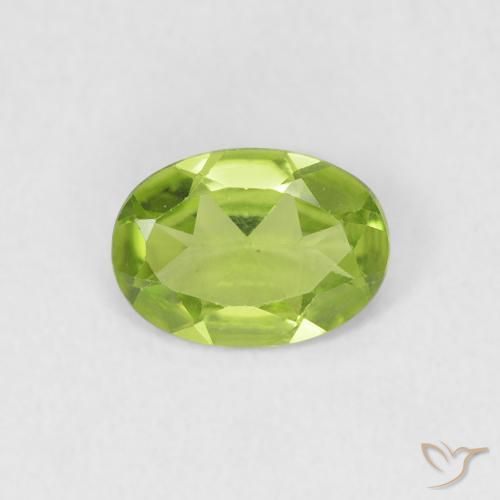 0.71ct طبيعي أخضر متوسط زبرجد, بيضوي, VVS-VS