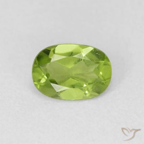 0.88ct طبيعي أخضر متوسط زبرجد, بيضوي, VVS-VS