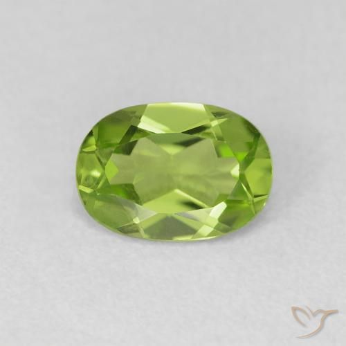 0.87ct طبيعي أخضر متوسط زبرجد, بيضوي, VVS-VS