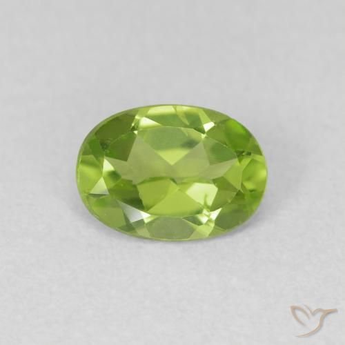0.77ct طبيعي أخضر حيوي زبرجد, بيضوي, VVS-VS