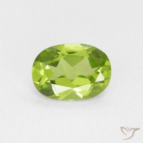 0.88ct طبيعي أخضر متوسط زبرجد, بيضوي, VVS-VS