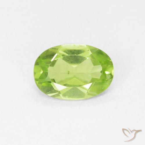 0.77ct طبيعي أخضر متوسط زبرجد, بيضوي, VVS-VS