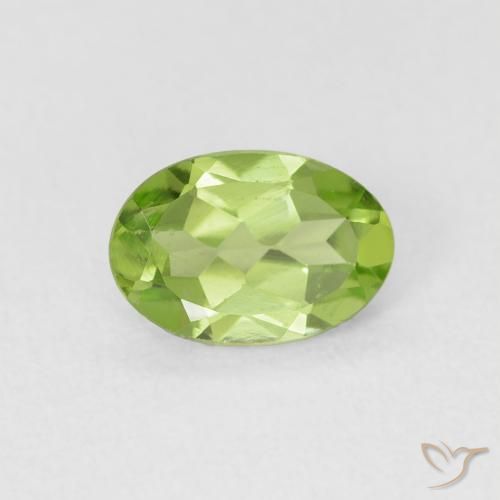 0.74ct طبيعي أخضر حيوى فاتح زبرجد, بيضوي, VVS-VS