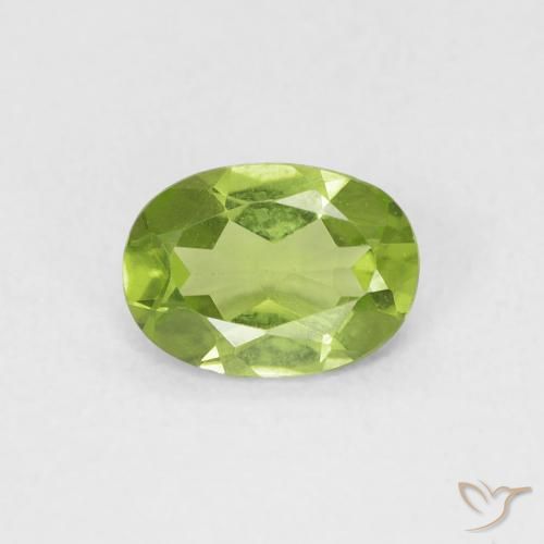 0.80ct طبيعي أخضر حيوى فاتح زبرجد, بيضوي, VVS-VS