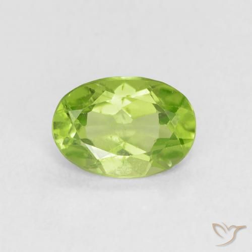0.80ct طبيعي اخضر زاهى زبرجد, بيضوي, قليلا جدا