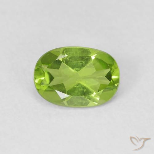 زبرجد Medium Light-Green طبيعي، بيضوي، 0.89 قيراط، VVS-VS