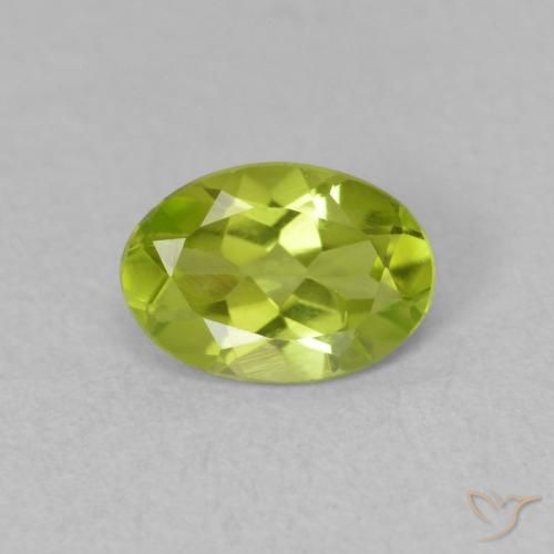 0.70ct طبيعي أخضر مصفر حيوى زبرجد, بيضوي, VVS-VS
