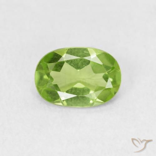 0.77ct طبيعي أخضر حيوي زبرجد, بيضوي, VVS-VS