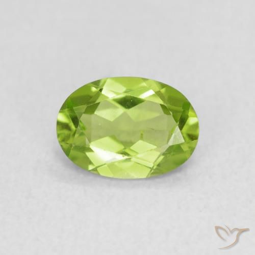 0.83ct طبيعي أخضر حيوي زبرجد, بيضوي, قليلا جدا