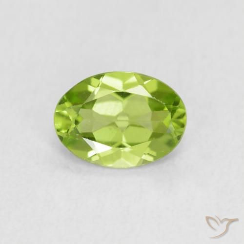 0.72ct طبيعي أخضر حيوى فاتح زبرجد, بيضوي, قليلا جدا