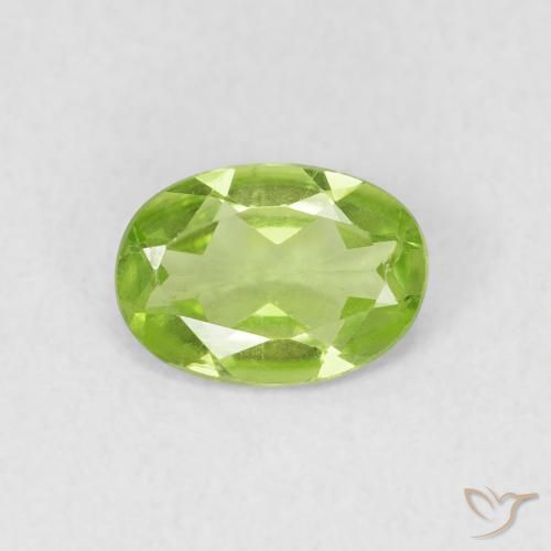 0.76ct طبيعي أخضر حيوى فاتح زبرجد, بيضوي, VVS-VS