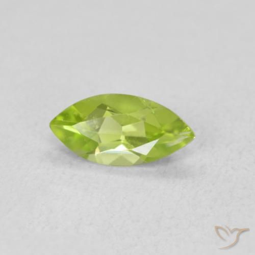 0.58ct طبيعي أخضر مصفر حيوى زبرجد, ماركيز, قليلا جدا