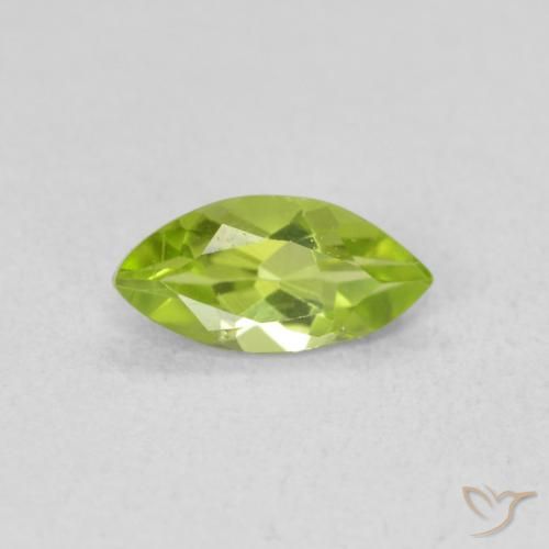 0.60ct طبيعي أخضر متوسط زبرجد, ماركيز, قليلا جدا
