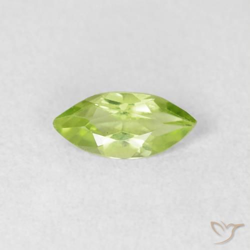 0.40ct طبيعي أخضر حيوى فاتح زبرجد, ماركيز, قليلا جدا