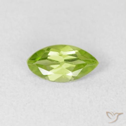 0.64ct طبيعي أخضر حيوى فاتح زبرجد, ماركيز, قليلا جدا