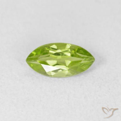 0.65ct طبيعي أخضر حيوى فاتح زبرجد, ماركيز, قليلا جدا