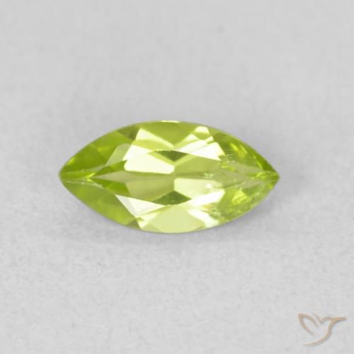 0.58ct طبيعي أخضر مصفر زبرجد, ماركيز, قليلا جدا