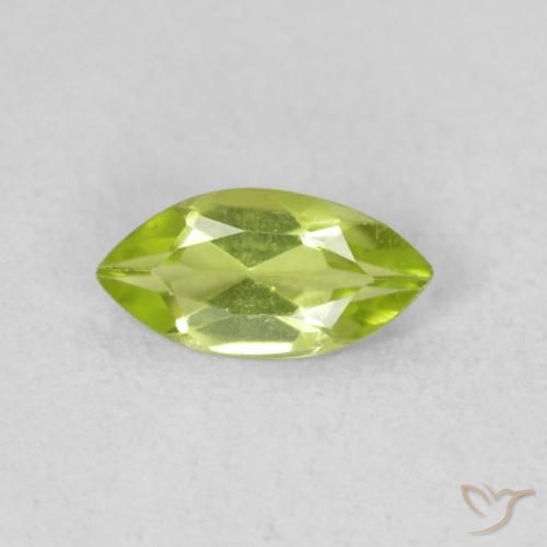 0.54ct طبيعي أخضر مصفر حيوى زبرجد, ماركيز, قليلا جدا