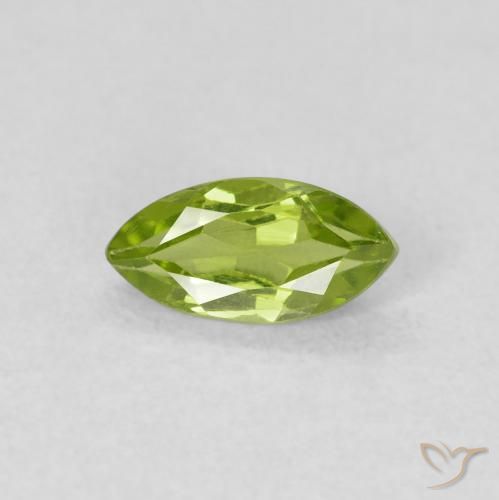 0.65ct طبيعي أخضر متوسط زبرجد, ماركيز, قليلا جدا
