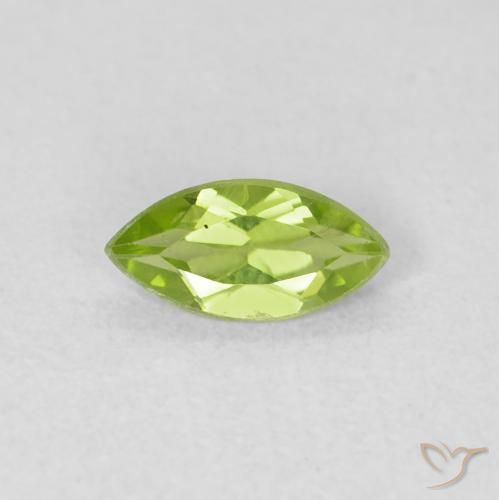 0.55ct طبيعي أخضر حيوى فاتح زبرجد, ماركيز, قليلا جدا