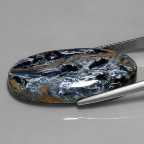 بيترسيت متعدد الألوان طبيعي، قصة بيضاوى، 37.75 قيراط، غير شفاف