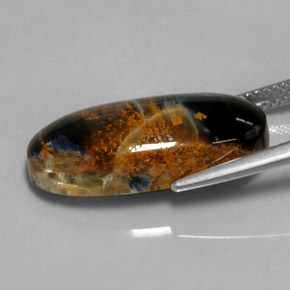 بيترسيت متعدد الألوان طبيعي، قصة بيضاوى، 10.81 قيراط، غير شفاف