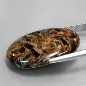 بيترسيت متعدد الألوان طبيعي، قصة بيضاوى، 30.96 قيراط، غير شفاف