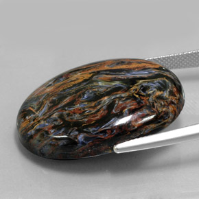 بيترسيت متعدد الألوان طبيعي، قصة بيضاوى، 36.77 قيراط، غير شفاف