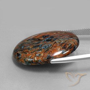 بيترسيت متعدد الألوان طبيعي، قصة بيضاوى، 26.24 قيراط، غير شفاف