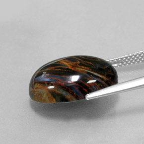 بيترسيت متعدد الألوان طبيعي، قصة بيضاوى، 7.86 قيراط، غير شفاف