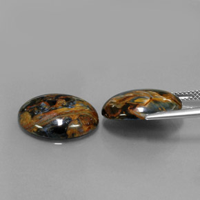 أحجار بيترسيت متعدد الألوان طبيعية، قصة بيضاوى، غير شفاف، وزنها  قيراط