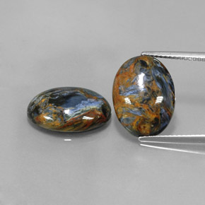 أحجار بيترسيت متعدد الألوان طبيعية، قصة بيضاوى، غير شفاف، وزنها  قيراط