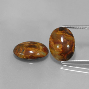 أحجار بيترسيت متعدد الألوان طبيعية، قصة بيضاوى، غير شفاف، وزنها  قيراط