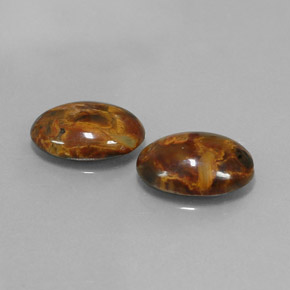 أحجار بيترسيت متعدد الألوان طبيعية، قصة بيضاوى، غير شفاف، وزنها  قيراط