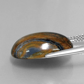 بيترسيت متعدد الألوان طبيعي، قصة بيضاوى، 10.13 قيراط، غير شفاف