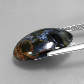 بيترسيت متعدد الألوان طبيعي، قصة بيضاوى، 8.86 قيراط، غير شفاف