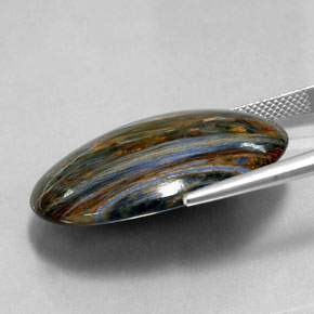 بيترسيت متعدد الألوان طبيعي، قصة بيضاوى، 30.29 قيراط، غير شفاف