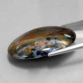 بيترسيت متعدد الألوان طبيعي، قصة بيضاوى، 28.09 قيراط، غير شفاف