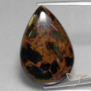 28.16ct طبيعي متعدد الألوان بيترسيت, شكل الكمثرى, غير شفاف