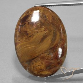 25.45ct طبيعي بنى متوسط بيترسيت, بيضوي, غير شفاف