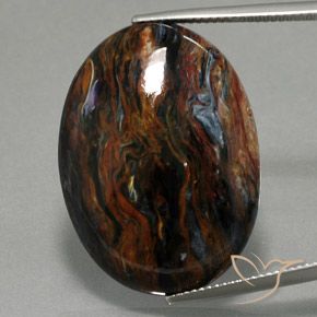 30.02ct طبيعي متعدد الألوان بيترسيت, بيضوي, غير شفاف