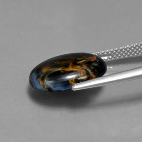 بيترسيت متعدد الألوان طبيعي، قصة بيضاوى، 5.19 قيراط، غير شفاف