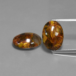 أحجار بيترسيت متعدد الألوان طبيعية، قصة بيضاوى، غير شفاف، وزنها  قيراط