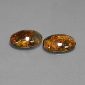 أحجار بيترسيت متعدد الألوان طبيعية، قصة بيضاوى، غير شفاف، وزنها  قيراط