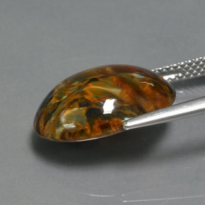 بيترسيت متعدد الألوان طبيعي، قصة بيضاوى، 7.00 قيراط، غير شفاف