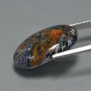 بيترسيت متعدد الألوان طبيعي، قصة بيضاوى، 10.12 قيراط، غير شفاف