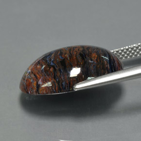 بيترسيت متعدد الألوان طبيعي، قصة بيضاوى، 8.77 قيراط، غير شفاف